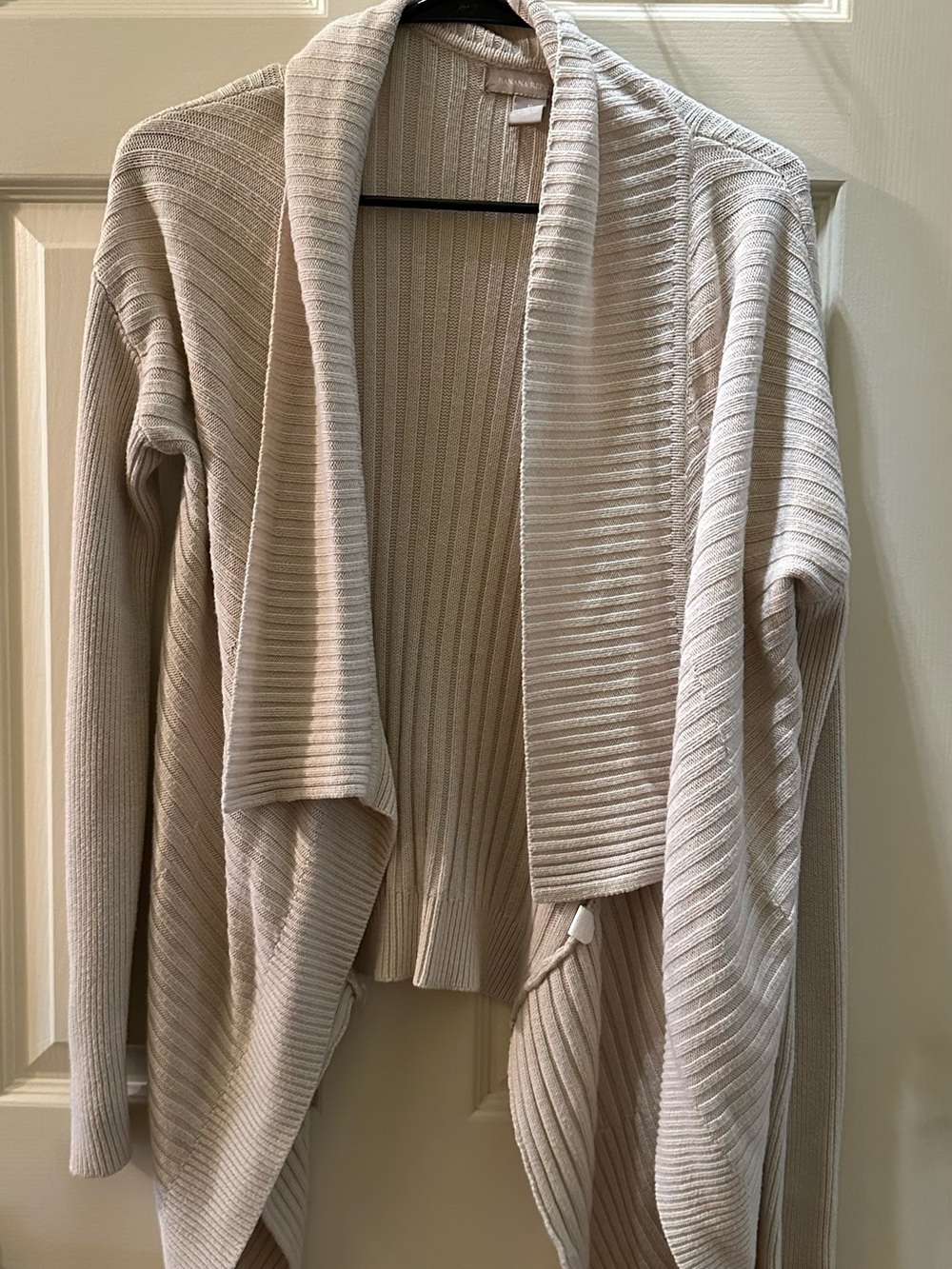 Banana Republic Cream Ribbed Open-Front Cardigan